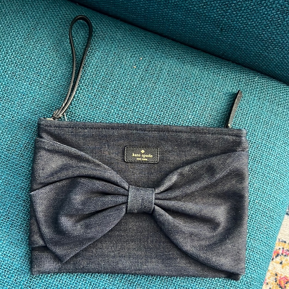 Kate ♠️ Spade Denim Bow Envelope Clutch/wristlet